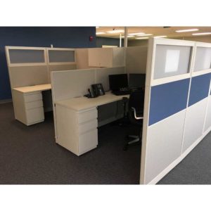 Used Haworth Unigroup Cubicles with Frosted Glass